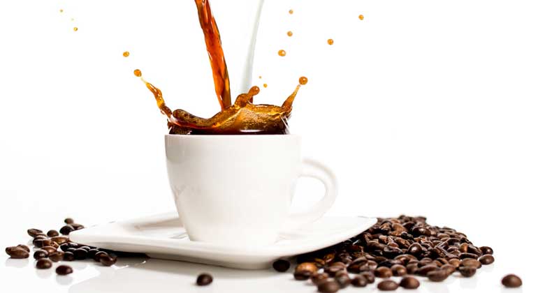 coffee splashing into cup