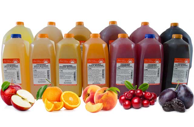 variety of Sun Glow's thickened beverages